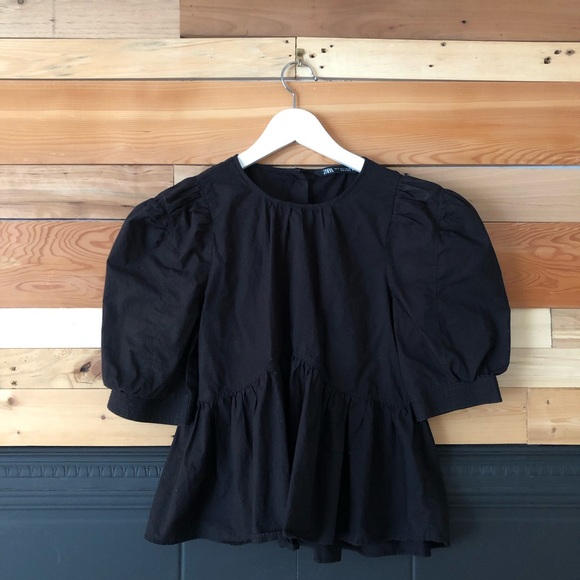 Zara Voluminous Poplin Top - Picture 3 of 6